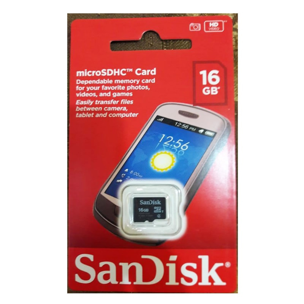 SANDISK microSDHC 16GB Memory CARD