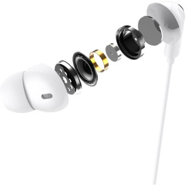 Lazor Mystic PlusWired In Ear Earphone with Stereo Sound Driver Type C Audio EA162 White, standard