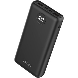 Lazor Vogue 20000mAh Power Bank PB55 LED Power Level Display |Micro USB & Type-C input | 2.4A fast charging | Black 