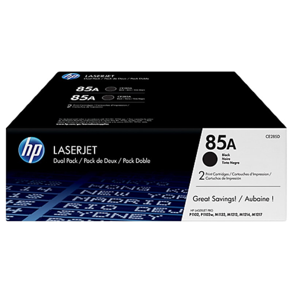 HP 85A 2-Pack  BLACK LASERJET TONER CARTRIDGE (CF285AD) 