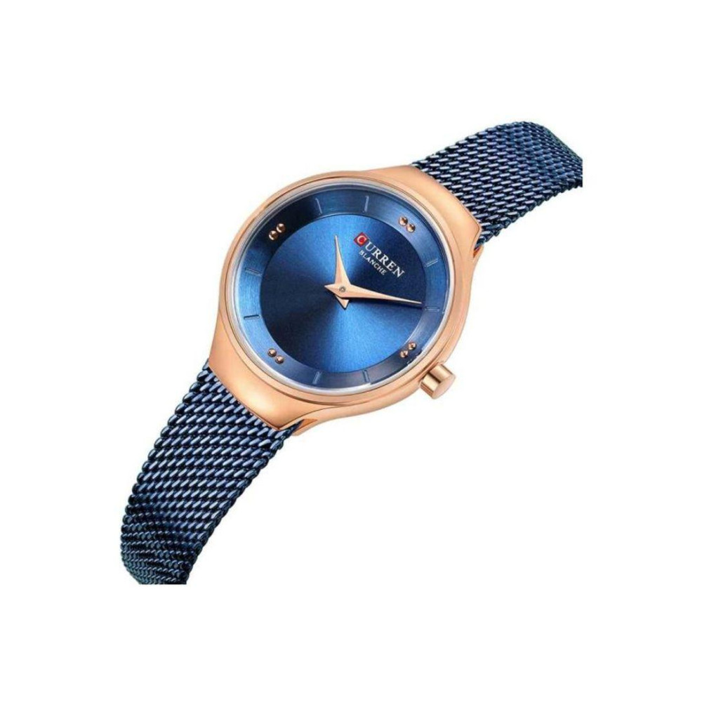 Curren Women's Waterproof Stainless Steel Mesh Band Quartz Watch 9028