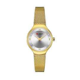 Curren Women's Waterproof Stainless Steel Mesh Band Quartz Watch 9028