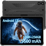 HOTWAV R7 Rugged Tablet Android 13, 15600mAh 10.1 Inch HD+ 12GB+256GB/(2TB TF) Waterproof Tablet PC, 16MP+16MP Camera Octa-Core IP68&IP69K/Dual SIM 4G/LTE/5G WiFi/Face ID/GPS/OTG/Widevine L1 (Gray) 