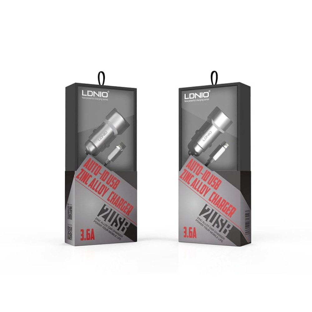 LDNIO C302 DUAL PORT USB CAR CHARGER 5A 3.6A SMART & QUICK MICRO USB CABLE