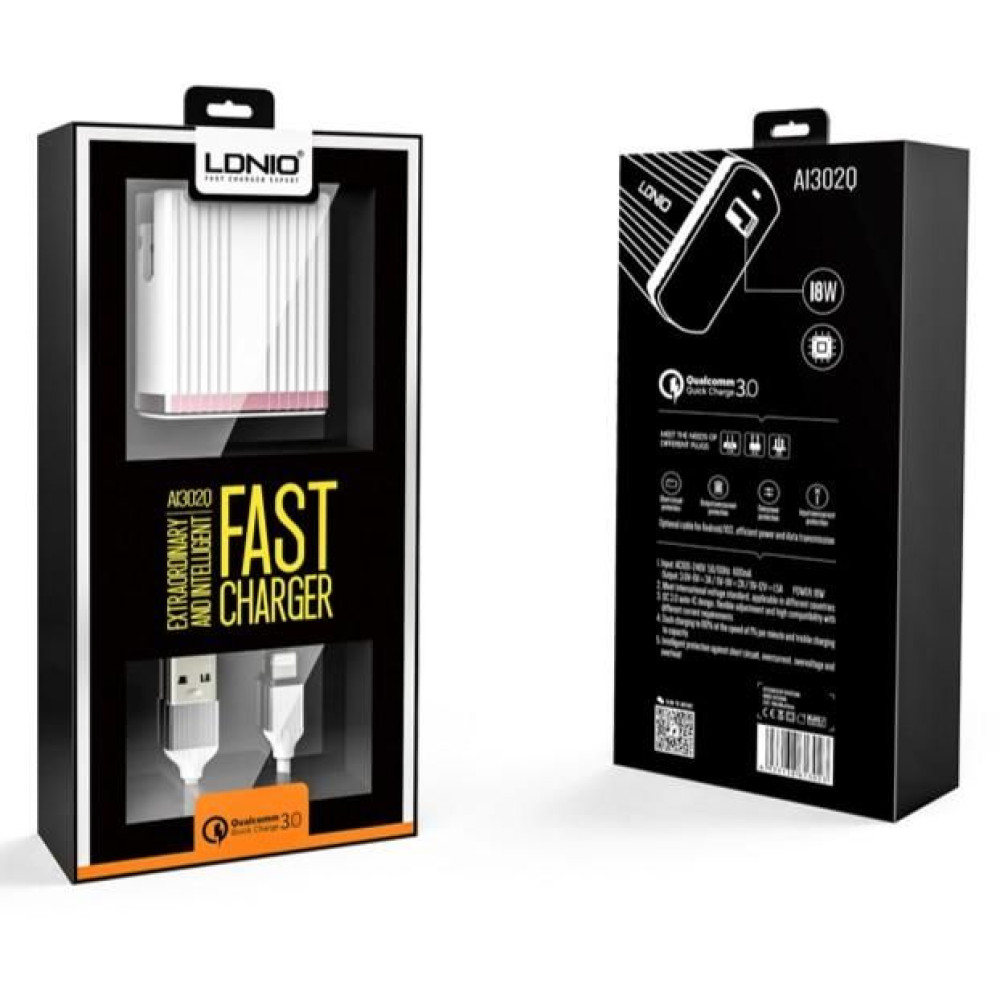 Ldnio A1302Q-C Quick, Travel, Wall,Home Charger 