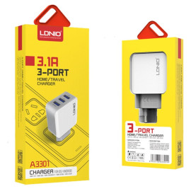 LDNIO A3301 Fast Charge, Quick, Travel, Wall,Home Charger - 3 Port For IOS & Android