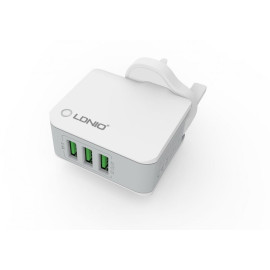 LDNIO A3303 3 USB 5V / 3.4A Quick Charge Universal USB Charger for iPhone 5/6/7 (White)