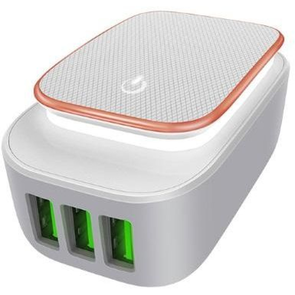 LDNIO A3305 3 USB 5V / 3.4A Quick Charge Universal USB Charger for iPhone 5/6/7 (White)