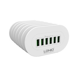 LDNIO A6702 EU/US/UK/AU 6 USB Multi Ports Charging Station Smart Adaptive 7A Desktop Fast Charger for iphone 7/6/5 ipad for Samsung phone tablets
