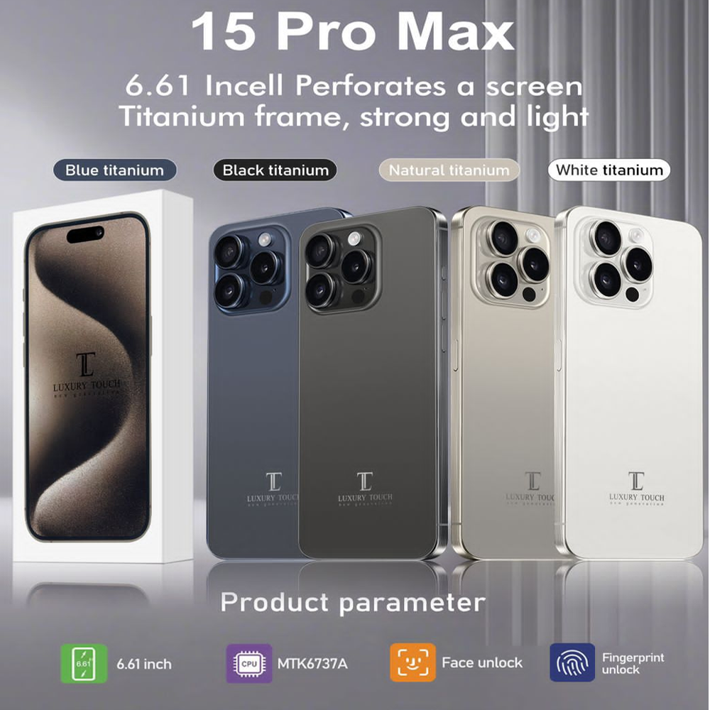 Luxury Touch L15 PRO MAX Dual Sim Smartphone(Android 13,6.61 Inch, 5G+WiFi, 512GB+12GB) 