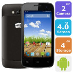 Micromax Bolt A065 Dual Sim Smartphone(Android OS,4.0 Inch, WiFi,4GB) With FREE POWERBANK 2600mAH