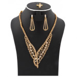 Milano 18K Gold Plated Ring, Earing & Necklace Set, M26