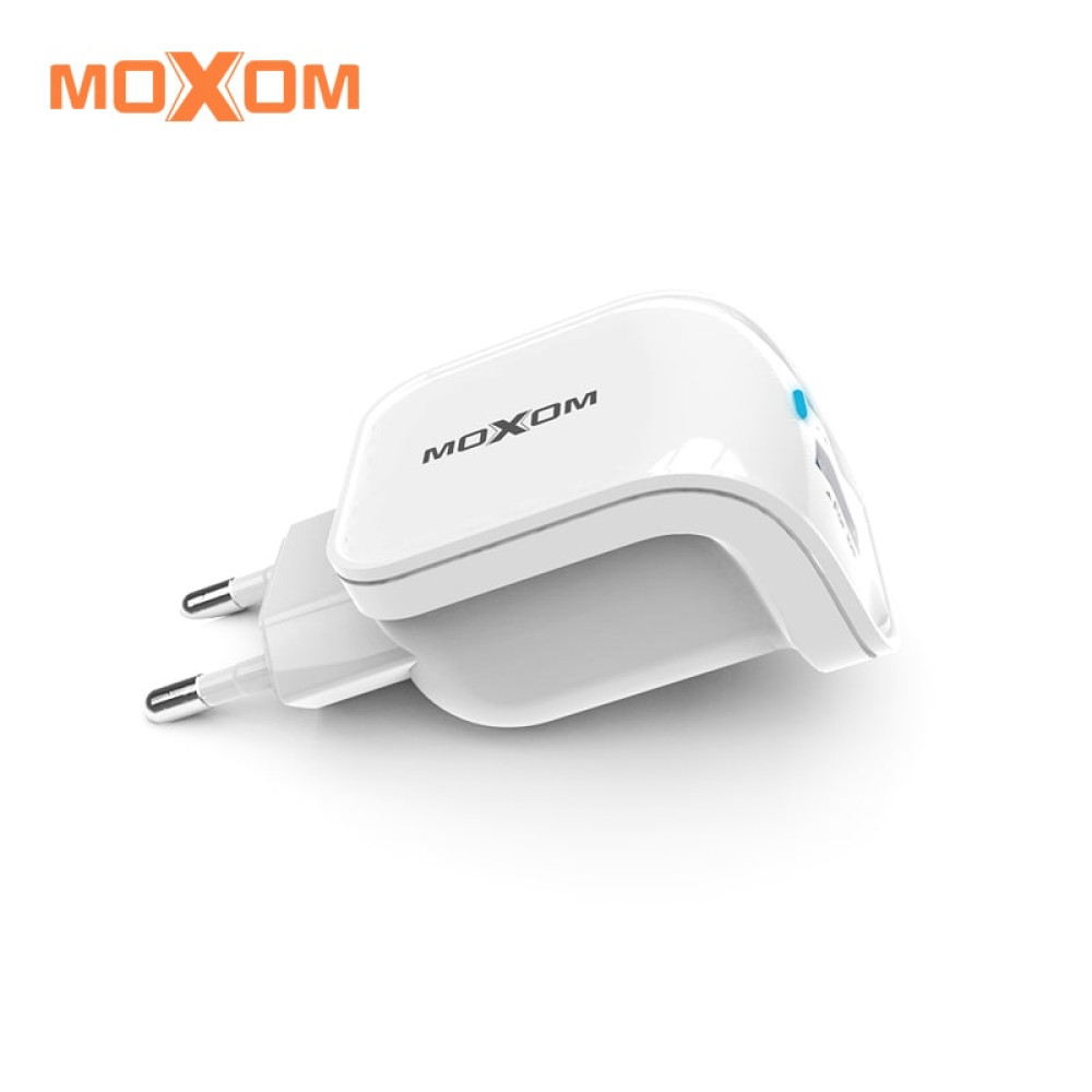 Moxom EU Plug Dual USB Charger For iPhone iPad 5V 2.4A USB Wall Charger Dual Ports Charger Adapter For Samsung Mobile Phone Charger