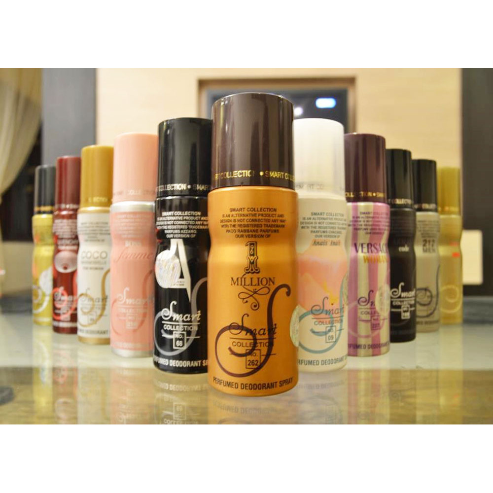 Smart collection Body Spray Splash Mixed for women&men 250ml - 6pcs (3 Men,3 Women)