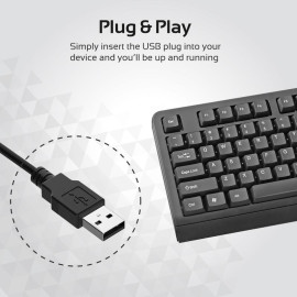 Promate EasyKey-1 Professional Ergonomic Wired Keyboard