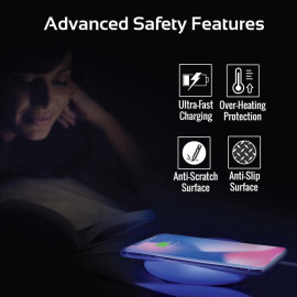 Promate Cloud-Qi Smart Wireless Charging Pad with LED Light & Anti-Slip Surface
