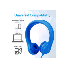 Promate Kids Headset, High Quality Volume Limited Wired Headphones with Child Safe Foam Headphones for Home, Travel, Smartphones PC Music Gaming 