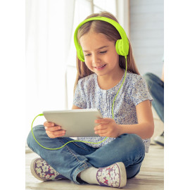 Promate Kids Headset, High Quality Volume Limited Wired Headphones with Child Safe Foam Headphones for Home, Travel, Smartphones PC Music Gaming 