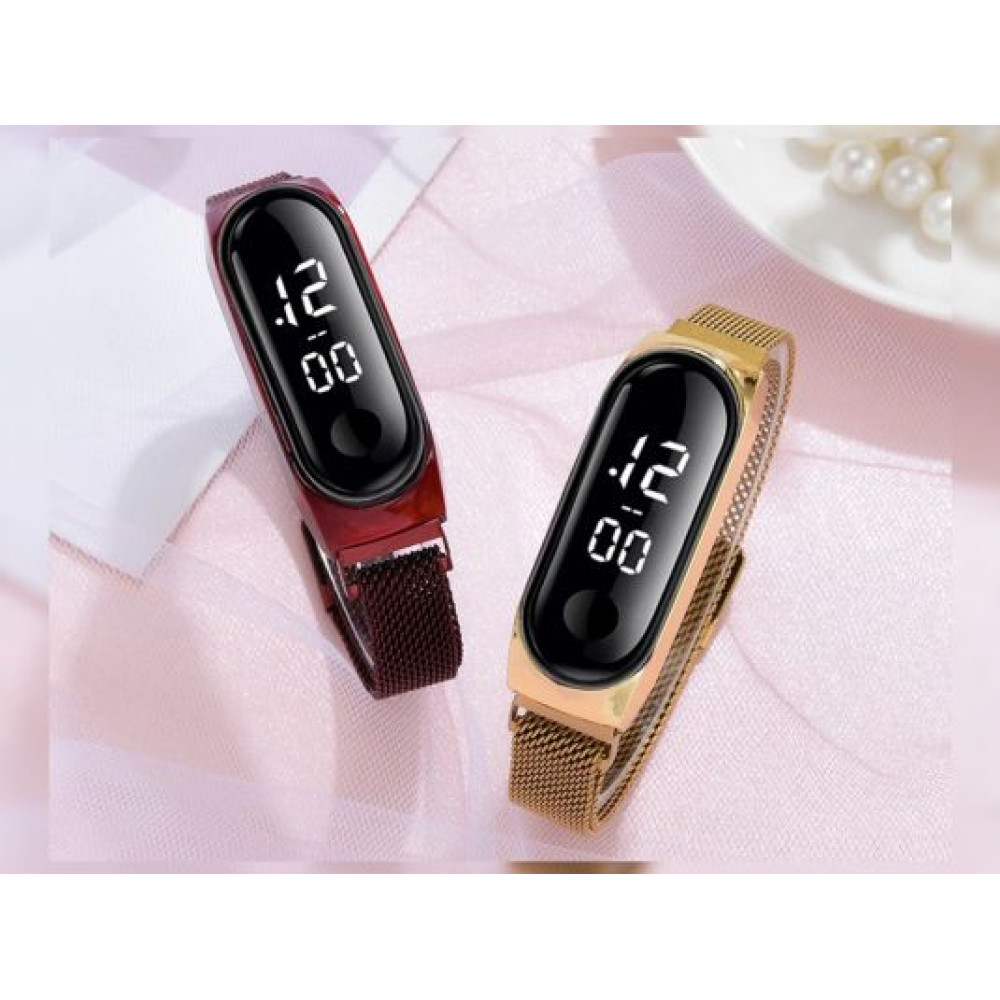 4PCs Digital Magnet Strap Watches