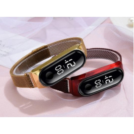 4PCs Digital Magnet Strap Watches