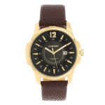Curren 8123 Mens  Black Dial Leather Band Watch 