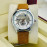 Keep Moving Men's Leather Mechanical Watch