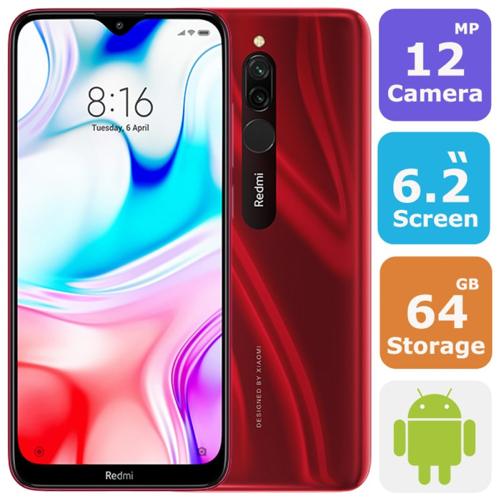 Xiaomi Redmi 8 Dual Sim Smartphone(Android 9.0,6.22 Inch, 4G+WiFi,64GB+4GB)