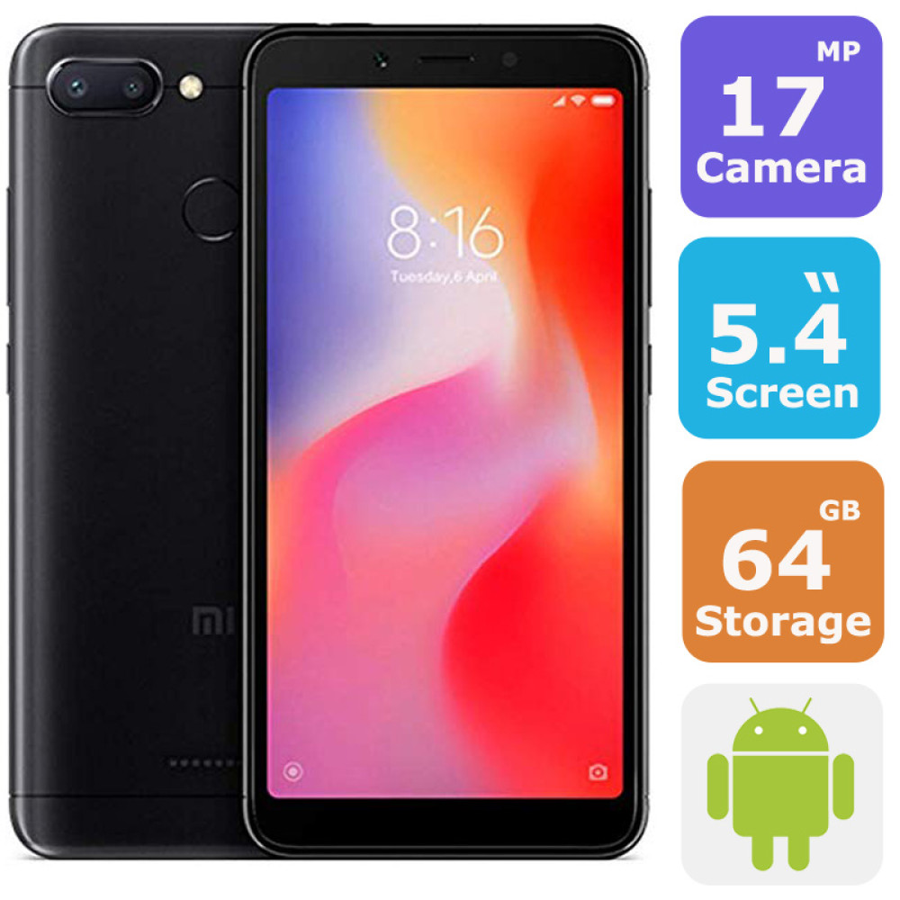 Xiaomi Redmi 6 Dual Sim Smartphone(Android 8.1,5.45 Inch, 4G+WiFi,32GB+3GB) 