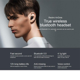 Xiaomi Redmi Airdots Black Bluetooth Earphones Youth Mi True Wireless Headphones Bluetooth 5.0 TWS Air Dots Headset, Earbuds