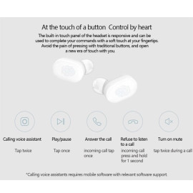 Xiaomi airdots TWS Bluetooth Earphone Youth Version Touch Control with Charging box - White
